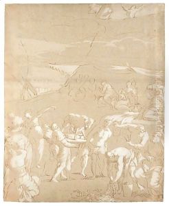 The Adoration Of The Golden Calf by Johann Karl Loth