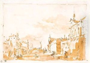 A View Of The Rio Dei Mendicanti, Venice by Francesco Guardi