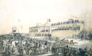 The Running Of The First Races At Brussels by Henri Hendrickx