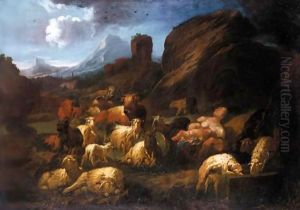 An Italianate Landscape With A Shepherd And His Animals An Italianate Landscape With A Shepherd And His Animals