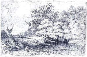 Landscape Drawing by John Glover
