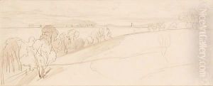 The Aqueduct Of Claudia, The Roman Campagna, Italy by Edward Lear