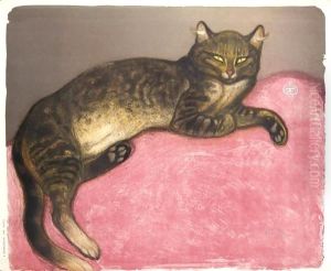 L'hiver. Chat Sur Un Coussin by Theophile Alexandre Steinlen