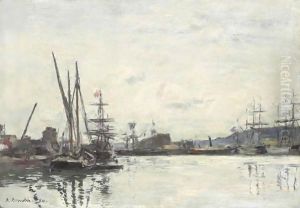 Deauville-Le Bassin by Eugene Boudin