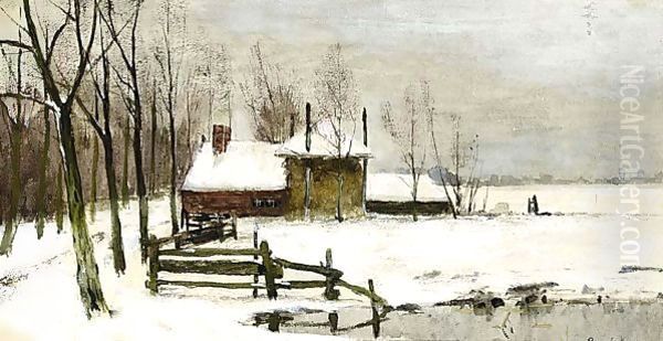 A Farm In A Winter Landscape - view 1