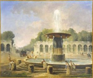 Projet Pour L'Amenagement De La Place De La Concorde Et L'Edification De L'Arc De Triomphe Avec Vue Sur Les Champs-Elysees by Hubert Robert