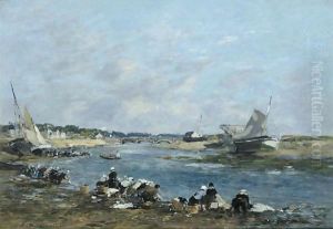 Laveuses Sur Un Des Bras De La Touques Laveuses Sur Un Des Bras De La Touques