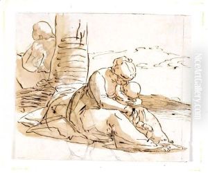 Riposo Durante La Fuga In Egitto 2 by Luca Giordano