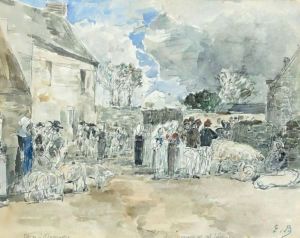 Foire A Plougastel by Eugene Boudin