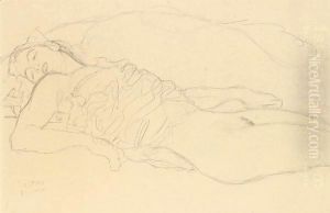 Liegende (Reclining Woman) by Gustav Klimt