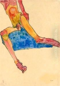 Sitzender Mannlicher Torso (Seated Male Torso) by Egon Schiele