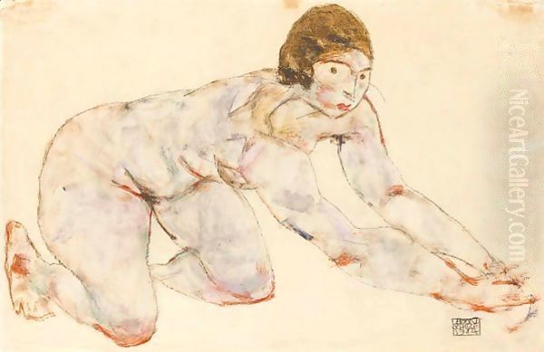 Kniender Weiblicher Akt (Crouching Female Nude) - view 1