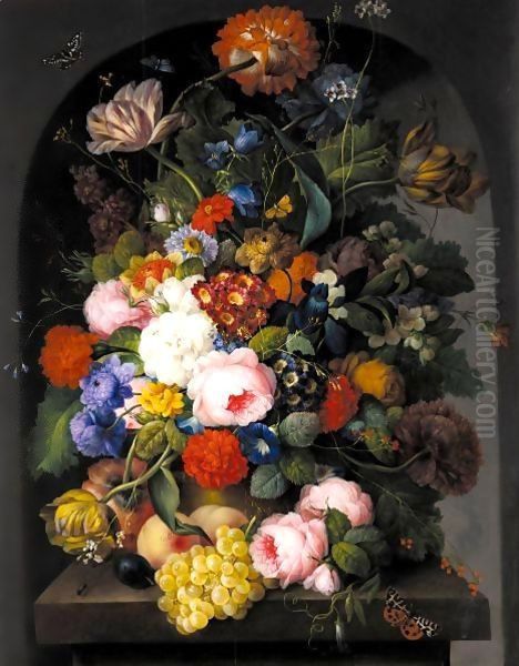 Ein Strauss Mit Rosen, Tulpen Und Mohnblume (Still Life With Roses, Tulips And Poppy) - view 1