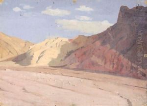 Les Montagnes Au Bord D'Un Wadi by Jean-Leon Gerome