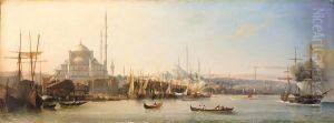 La Corne D'Or (The Golden Horn With The Suleimaniye And The Fatih Mosques, Constantinople) by Antoine Leon Morel-Fatio
