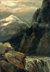 Nordisk Landskap Ved Innsjo (Nordic Landscape With A Lake) by Johan Christian Clausen Dahl