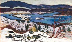 Stora Sjofallet I Winterskrud (Lake Sjofallet In Winter) by Helmer Osslund
