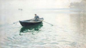 Alkejegeren (Rowing) by Fritz Thaulow
