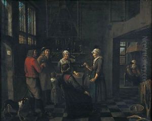 Interno Di Cucina Con Figure by Jan Jozef, the Younger Horemans