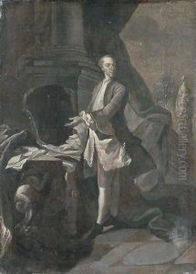 Ritratto Di Gentiluomo, A Figura Intera, In Un Paesaggio