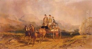A Shooting Party In A Carriage In The Scottish Highlands by Henry Thomas Alken