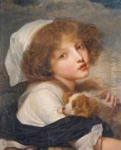 Young Girl With A Spaniel by Jean Baptiste Greuze
