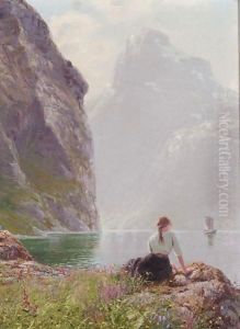 The Geiranger Fjord, Norway by Hans Dahl