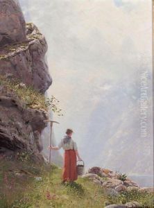A Glimpse Of The Naro Fjord, Norway by Hans Dahl