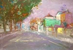 Street Scene In The Suburbs Of Paris by Konstantin Alexeievitch Korovin