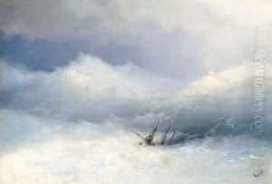 The Shipwreck 5 by Ivan Konstantinovich Aivazovsky