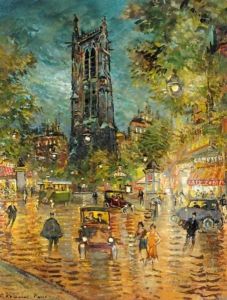 Tour Saint Jacques, Paris by Konstantin Alexeievitch Korovin