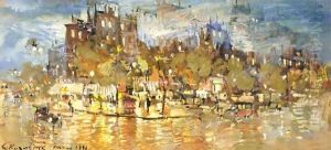 Paris At Night 2 by Konstantin Alexeievitch Korovin