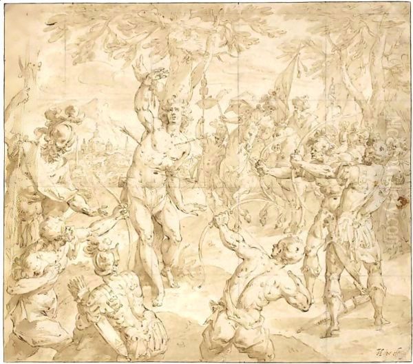 The Martyrdom Of St. Sebastian by Hendrick De Clerck
