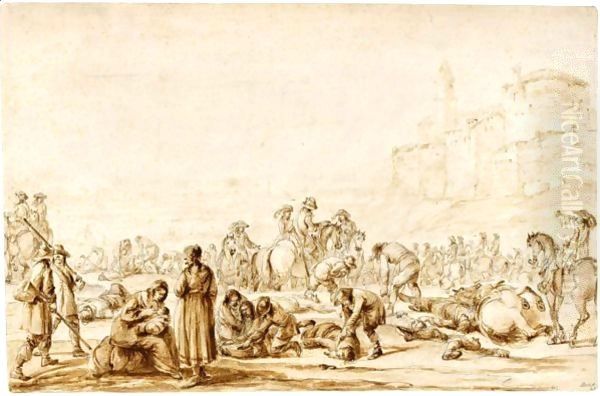 Taking Care Of The Wounded After A Battle - view 1