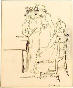 Four Ladies, Three Standing And One Seated