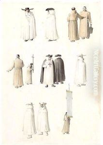 A Sheet Of Studies Of Monks And Clerics, Including Carthusians And Franciscans