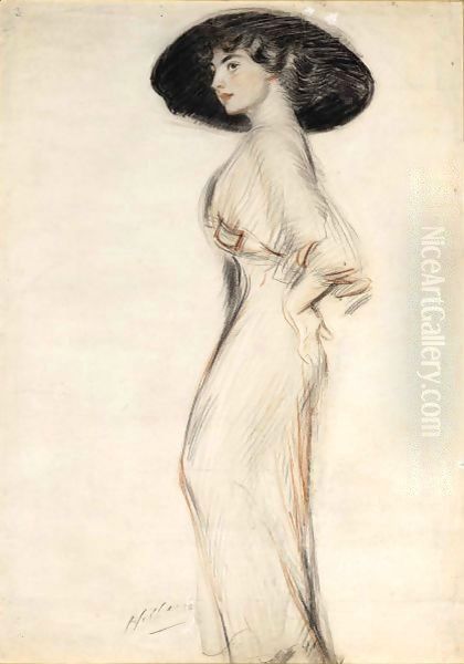 An Elegant Lady With A Big Hat - view 1