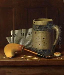 Still Life With Mug, Pipe And New York Herald (New York Herald, March 10, 1880) by William Michael Harnett