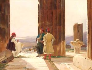 Figures Amongst Classical Ruins by Anton Laurids Johannes Dorph
