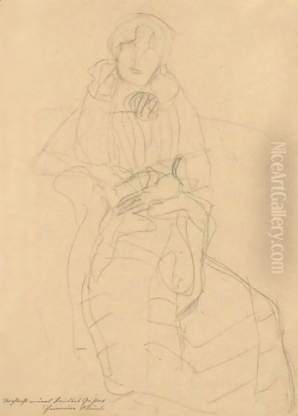 Seated Lady From The Front, Study For The Portrait Of Marie Henneberg - view 1