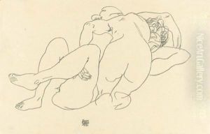 Lesbsiches Paar by Egon Schiele