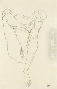 Sitzender Weiblicher Akt (Seated Female Nude) by Egon Schiele