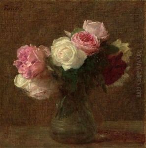 Roses 8 by Ignace Henri Jean Fantin-Latour