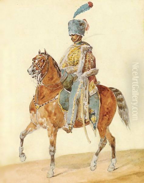 Officier De Cavalerie A Cheval - view 1