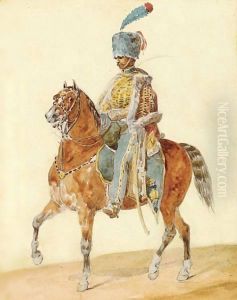 Officier De Cavalerie A Cheval