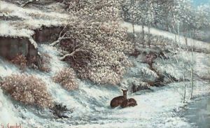 Biches Dans La Neige by Gustave Courbet