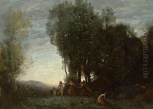 Ronde De Nymphes (Effet Du Matin) by Jean-Baptiste-Camille Corot