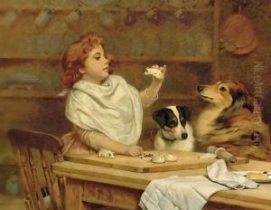 The Litte Baker With Her Two Assistants by Charles Burton Barber