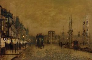 The Broomielaw, Glasgow by John Atkinson Grimshaw
