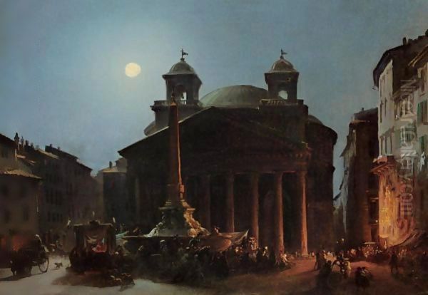 The Pantheon By Moonlight - view 1